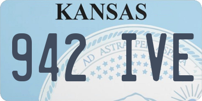 KS license plate 942IVE
