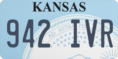 KS license plate 942IVR