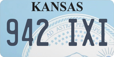 KS license plate 942IXI