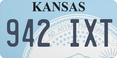 KS license plate 942IXT