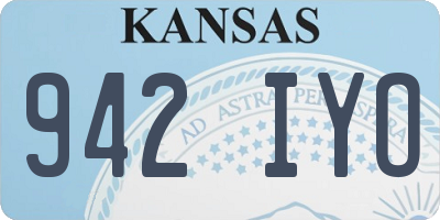KS license plate 942IYO