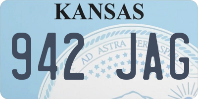 KS license plate 942JAG