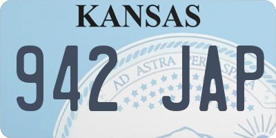 KS license plate 942JAP