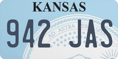 KS license plate 942JAS