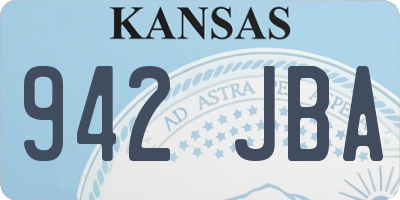 KS license plate 942JBA