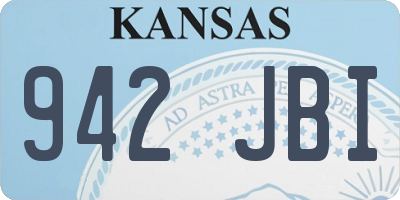 KS license plate 942JBI