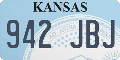 KS license plate 942JBJ