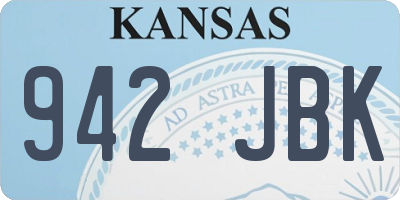 KS license plate 942JBK