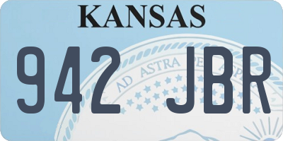 KS license plate 942JBR