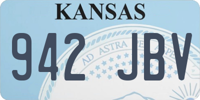 KS license plate 942JBV