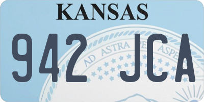 KS license plate 942JCA