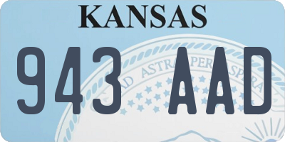 KS license plate 943AAD