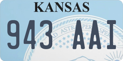 KS license plate 943AAI