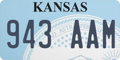 KS license plate 943AAM