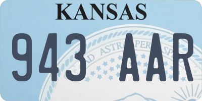 KS license plate 943AAR