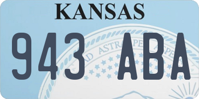 KS license plate 943ABA