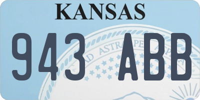 KS license plate 943ABB