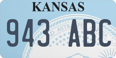 KS license plate 943ABC
