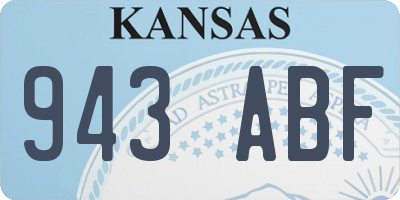 KS license plate 943ABF