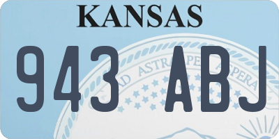 KS license plate 943ABJ