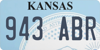 KS license plate 943ABR