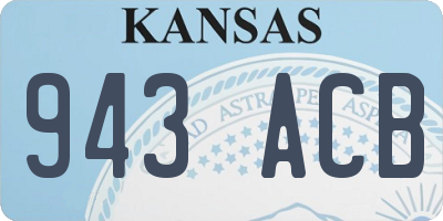 KS license plate 943ACB