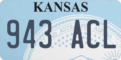 KS license plate 943ACL