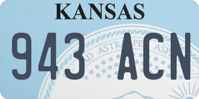 KS license plate 943ACN