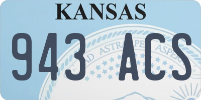 KS license plate 943ACS
