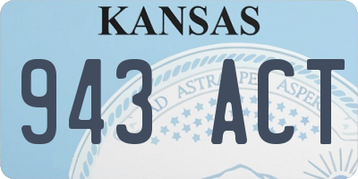 KS license plate 943ACT