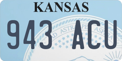KS license plate 943ACU