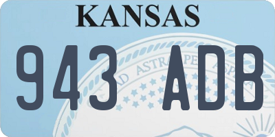 KS license plate 943ADB