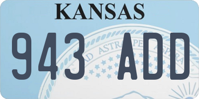 KS license plate 943ADD