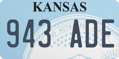 KS license plate 943ADE