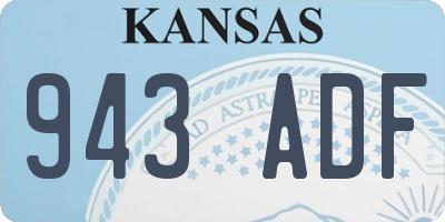 KS license plate 943ADF