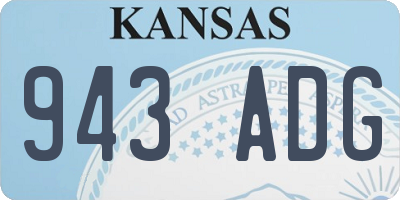 KS license plate 943ADG