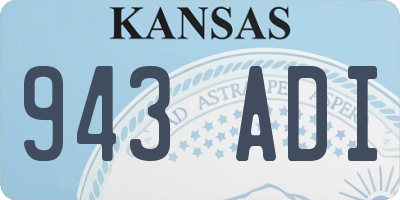 KS license plate 943ADI