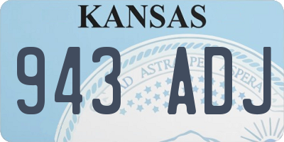 KS license plate 943ADJ