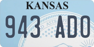 KS license plate 943ADO