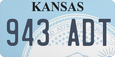 KS license plate 943ADT