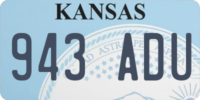 KS license plate 943ADU