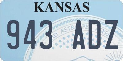 KS license plate 943ADZ