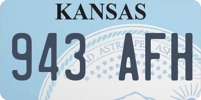 KS license plate 943AFH