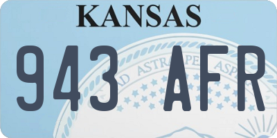 KS license plate 943AFR