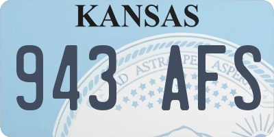 KS license plate 943AFS