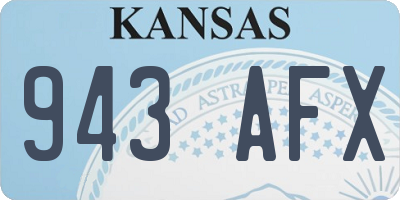 KS license plate 943AFX