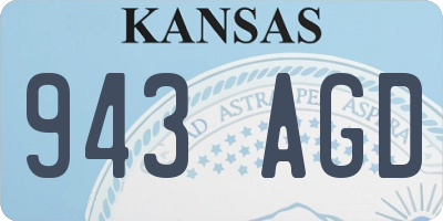 KS license plate 943AGD