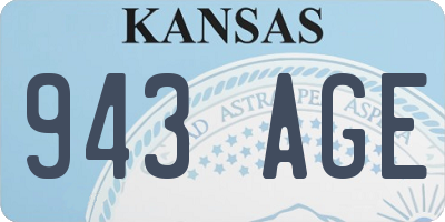 KS license plate 943AGE