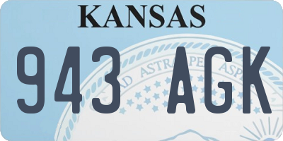 KS license plate 943AGK