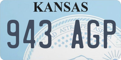 KS license plate 943AGP